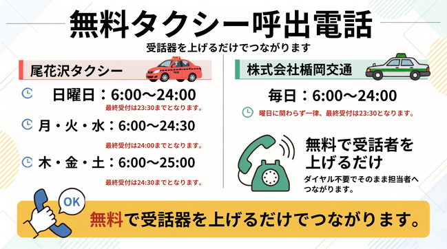 無料タクシーコール